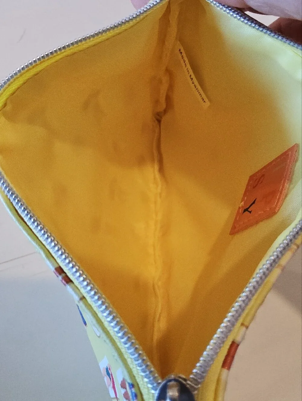 ipsi Yellow Beach Print Zip Pouch